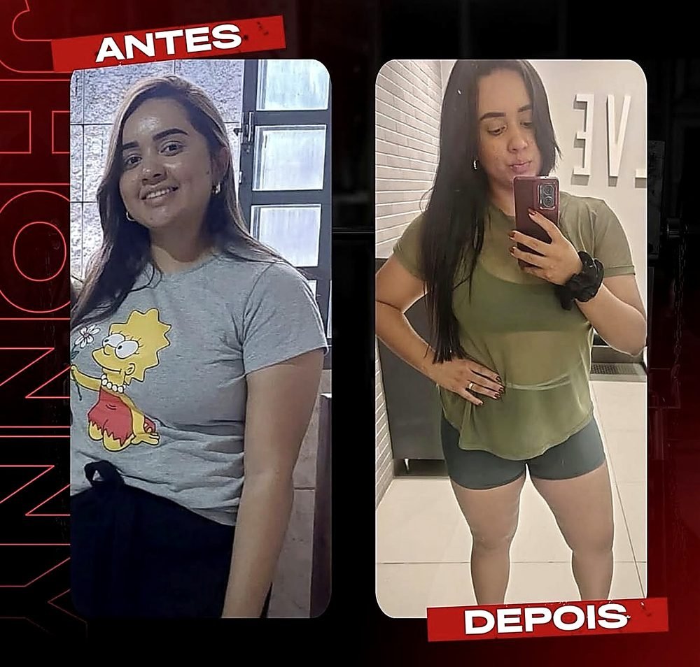 Antes e depois de aluna da consultoria online