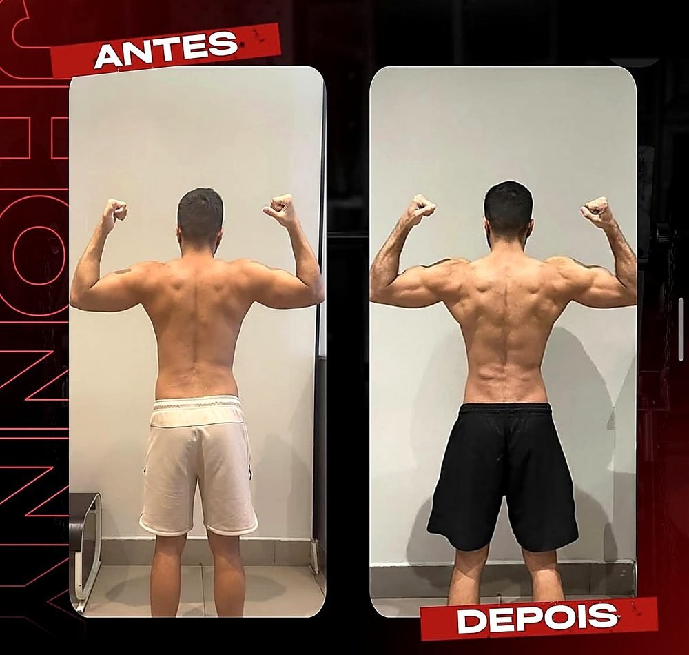 Antes e depois de aluno com ajustes técnicos no presencial